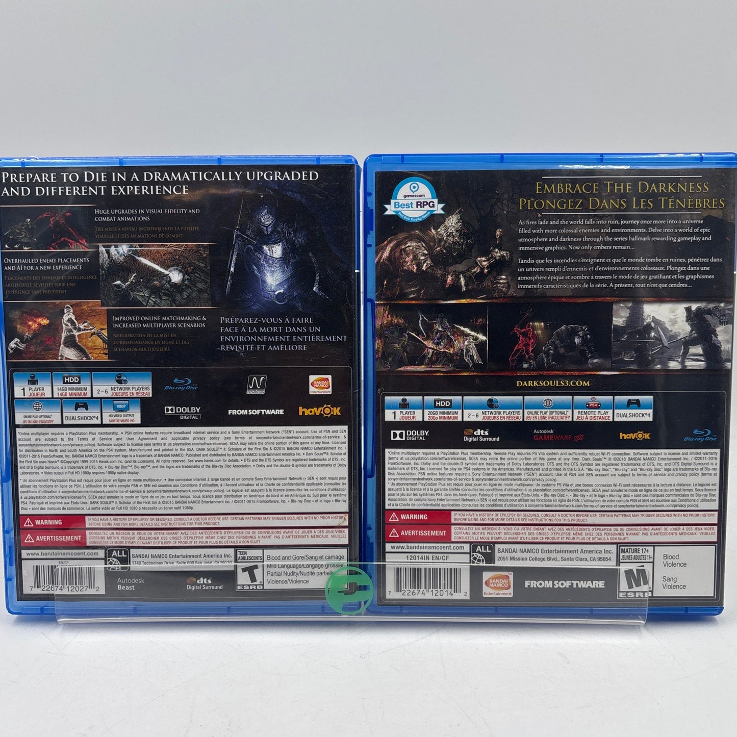 Dark Souls 2 & 3 Bundle Lot of 2 Sony PlayStation 4 PS4 Games