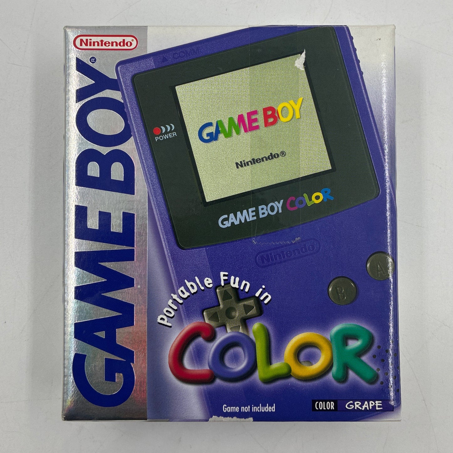 Nintendo Game Boy Color CGB-001 Grape W/ Original Box & Game Light