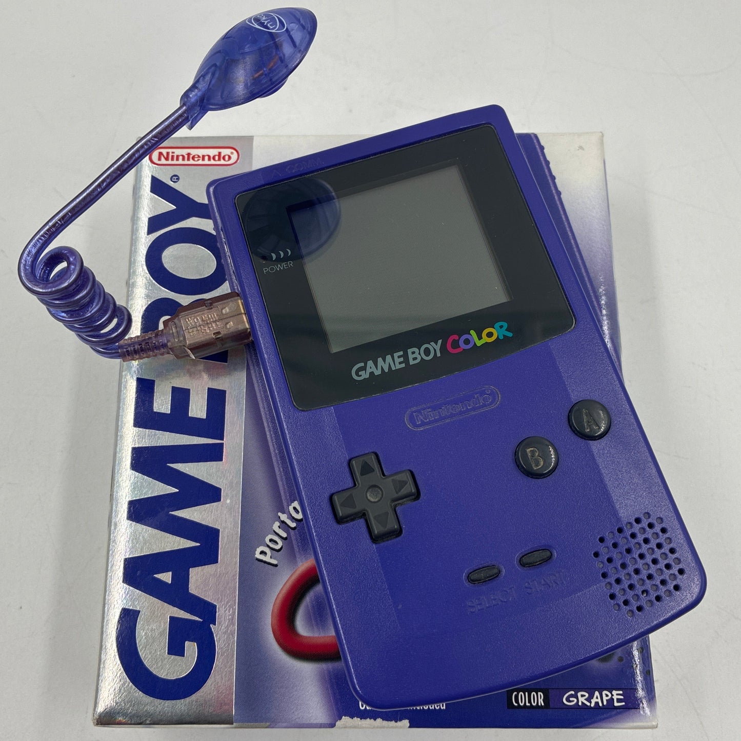 Nintendo Game Boy Color CGB-001 Grape W/ Original Box & Game Light