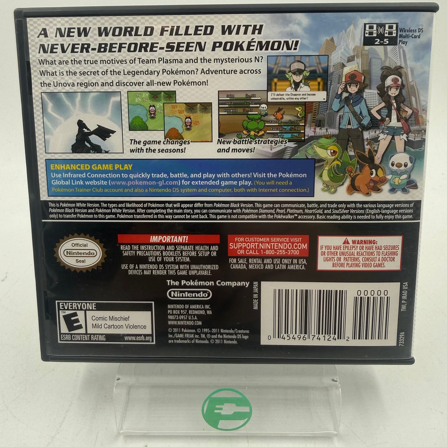 Nintendo DS Pokémon White Version Game Case ONLY 7322A