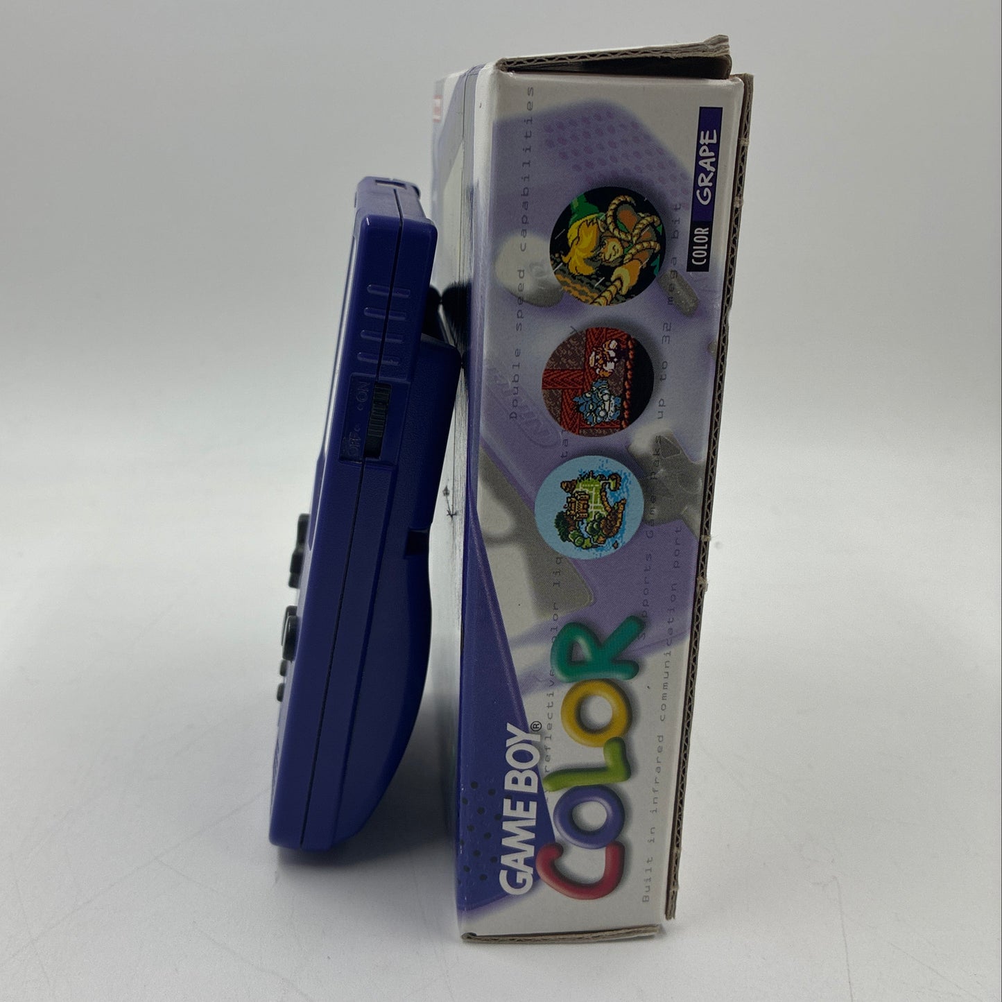 Nintendo Game Boy Color CGB-001 Grape W/ Original Box & Game Light