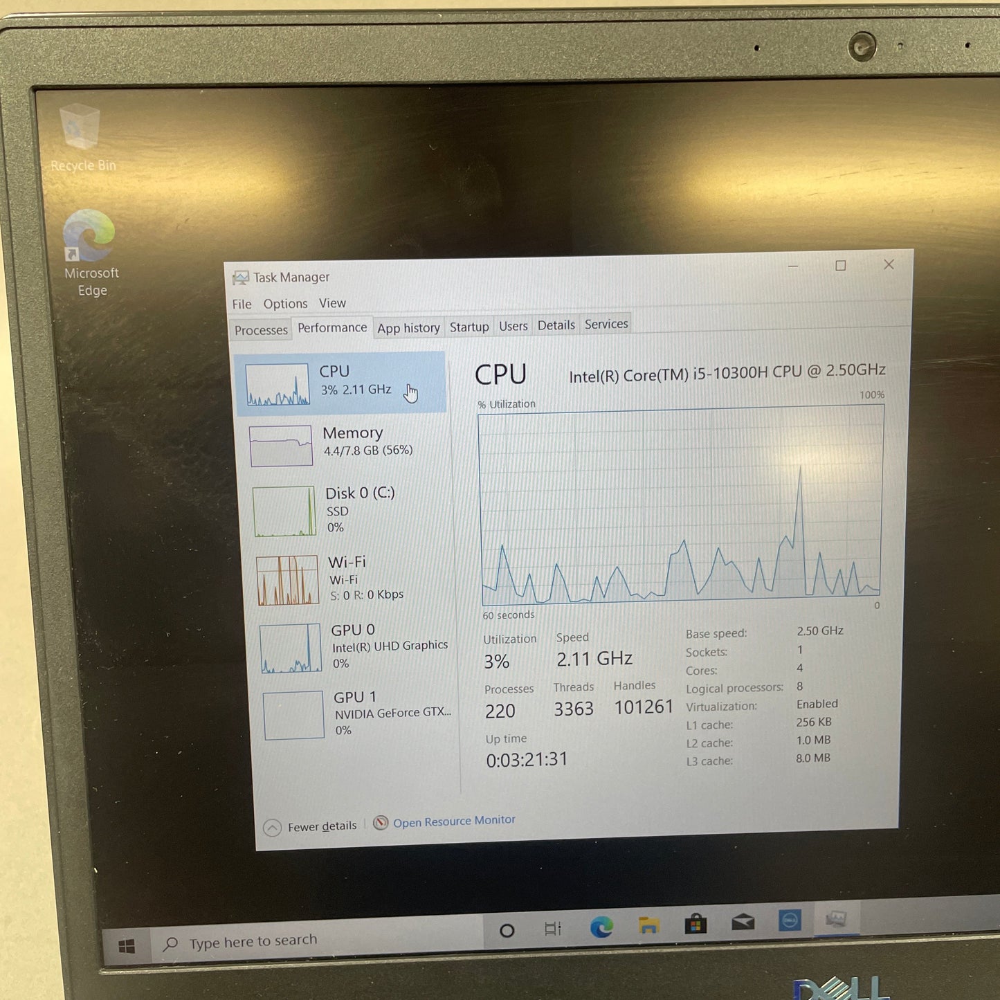 Dell G3 15 13 7390 2-IN-1 i5--10300H 8GB RAM 256GB GeForce GTX 1650 Ti