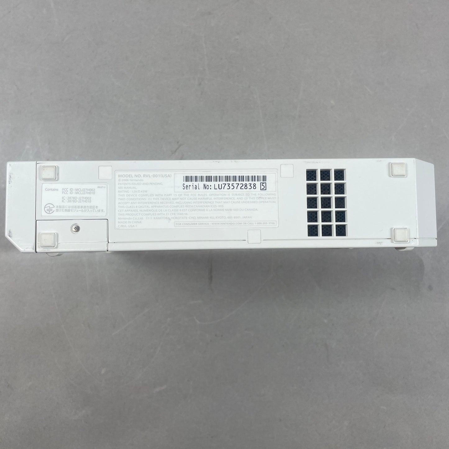Nintendo Wii Video Game Console RVL-001 White