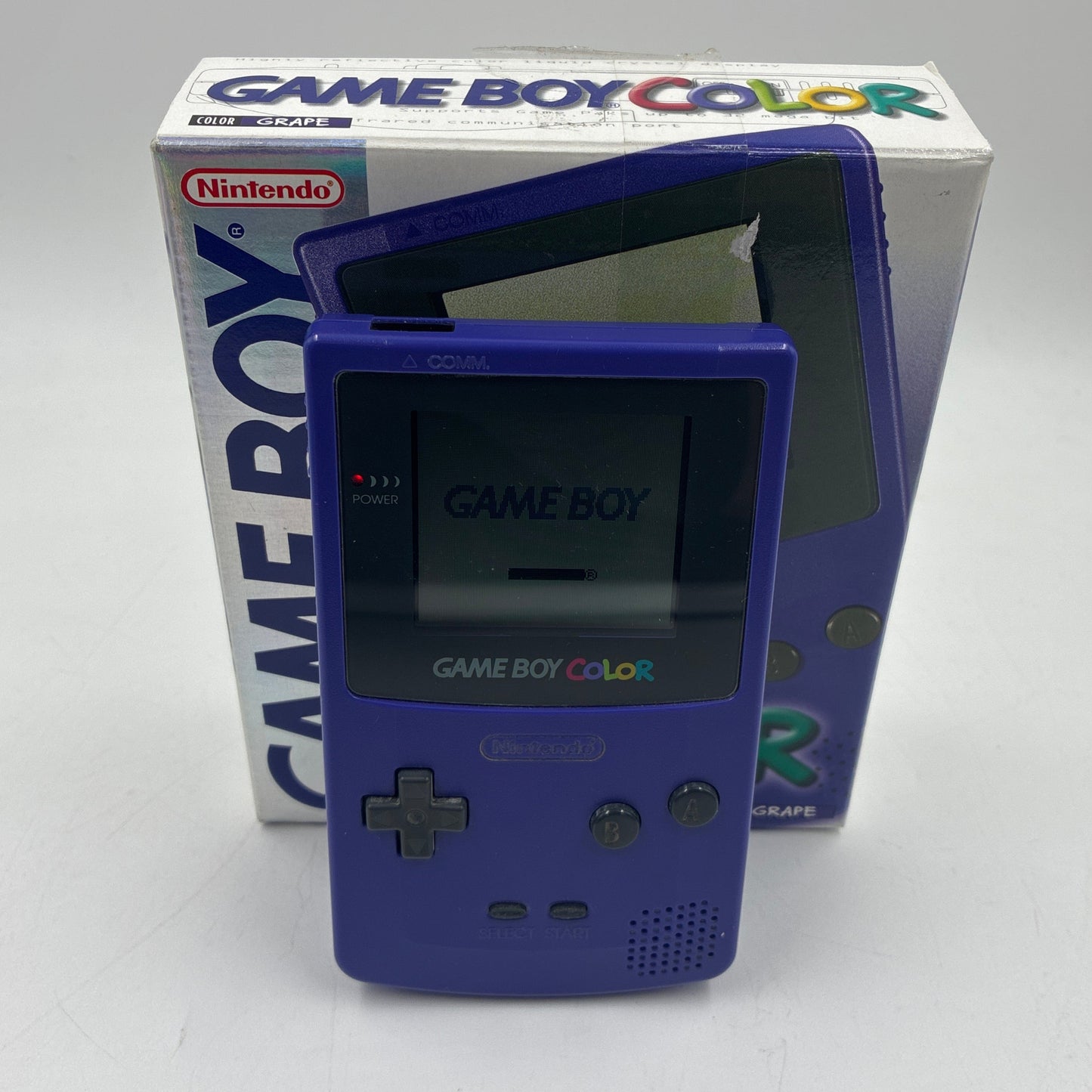 Nintendo Game Boy Color CGB-001 Grape W/ Original Box & Game Light