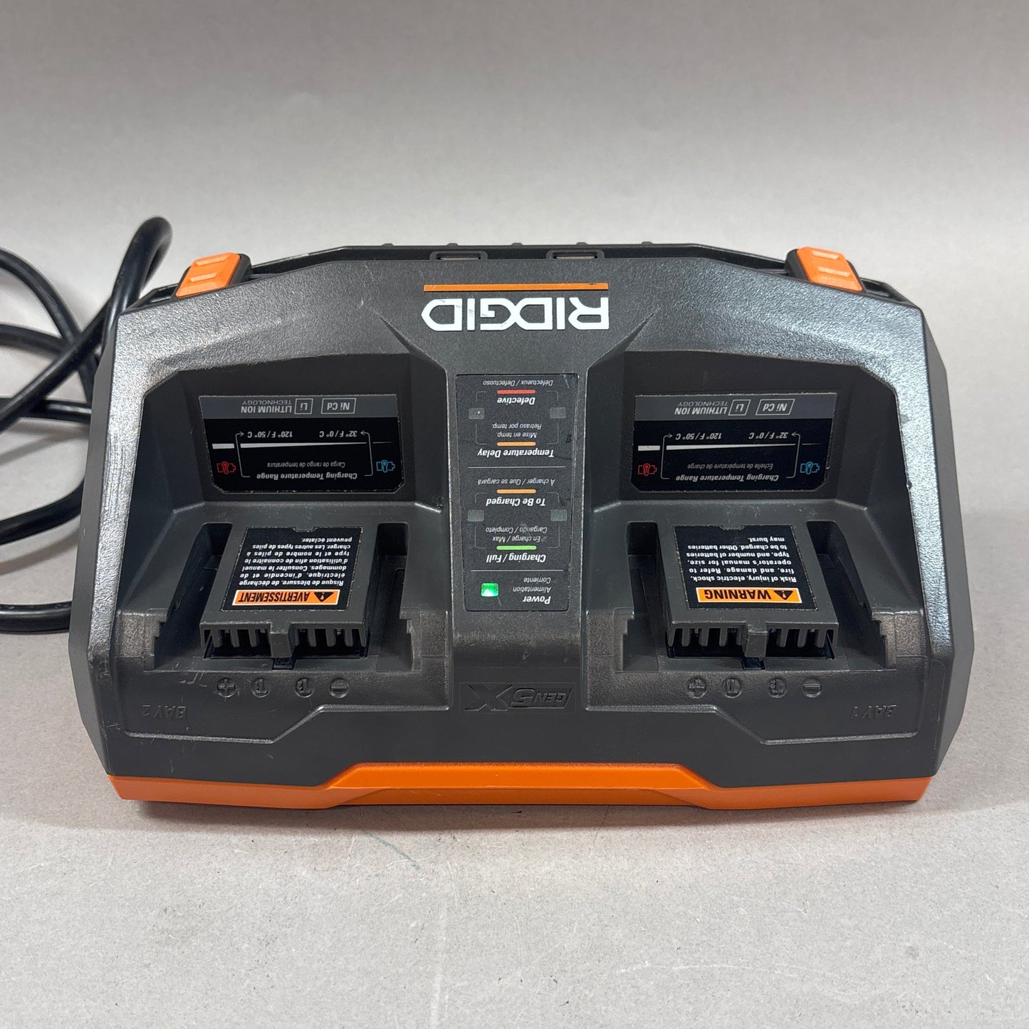 Ridgid 18V Dual Port Dual Chemistry Sequential Charger with Dual USB
