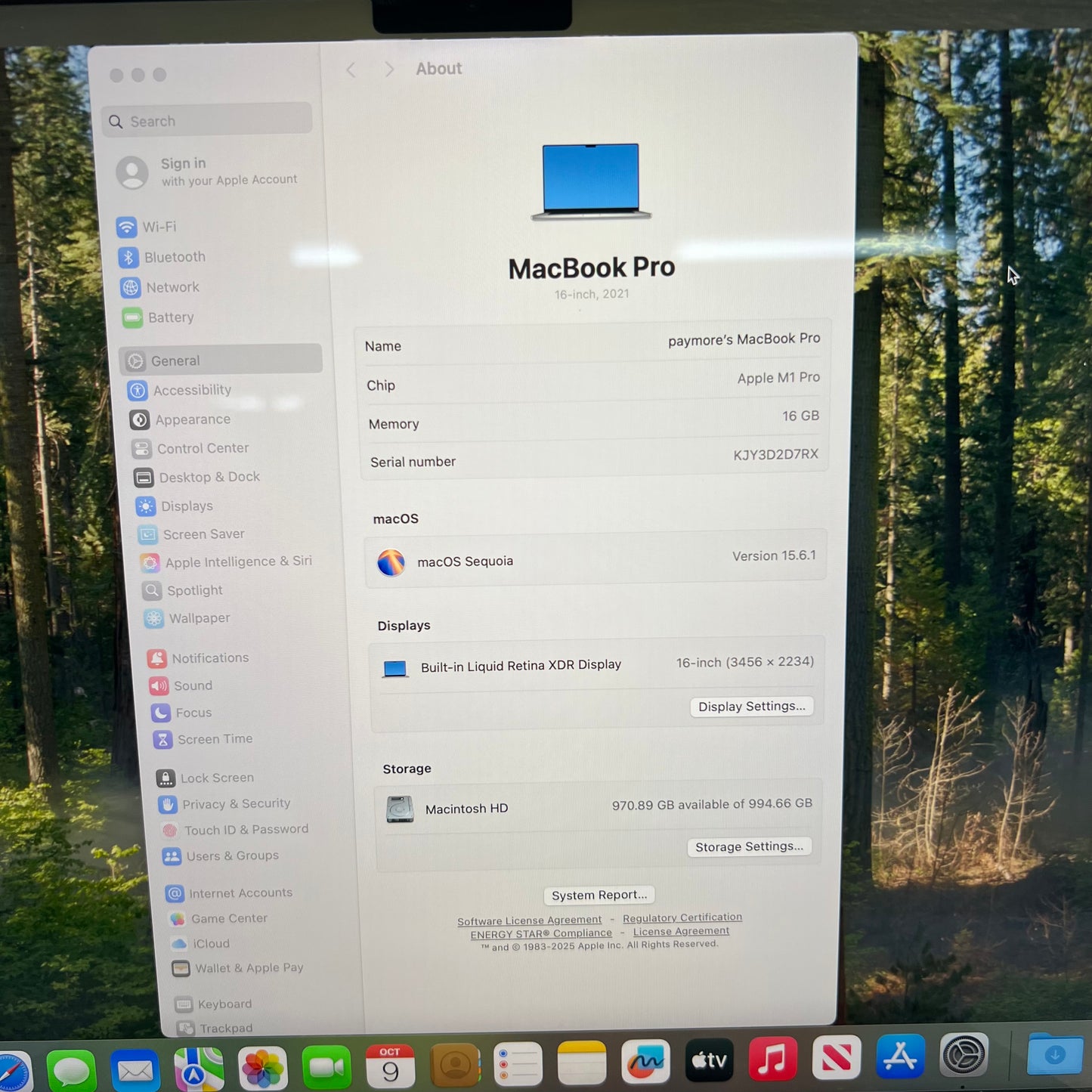 2021 Apple MacBook Pro 16" M1 Pro 32C GPU 3.2GHz 16GB RAM 1TB SSD A2485