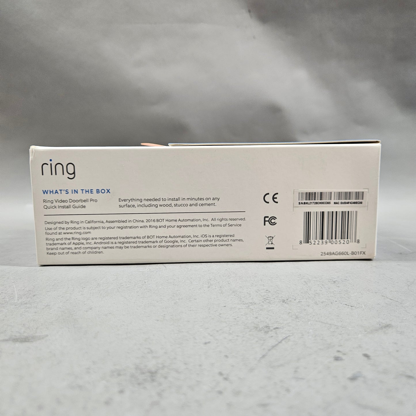 Ring Video Doorbell Video Doorbell B01-X