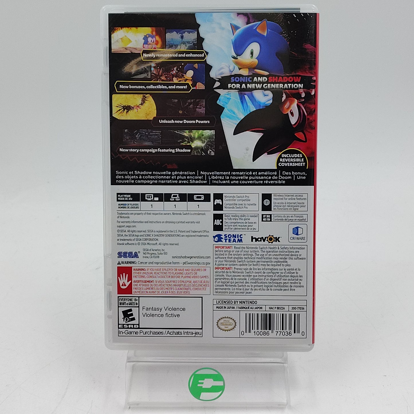 Sonic x Shadow: Generations (Nintendo Switch, 2024)