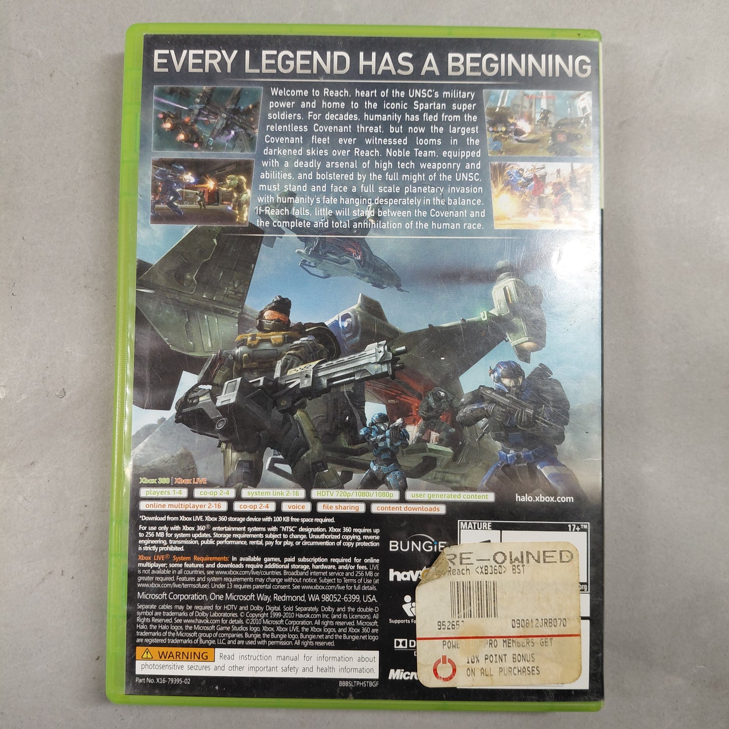 Microsoft Xbox 360 S 4GB Black 1439 W/3 Games