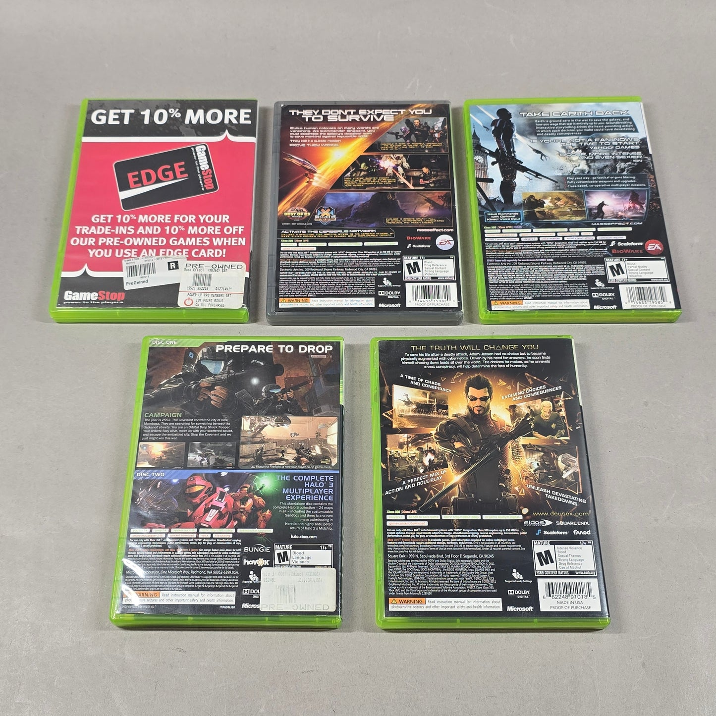 Lot of 5 Microsoft Xbox 360 Games
