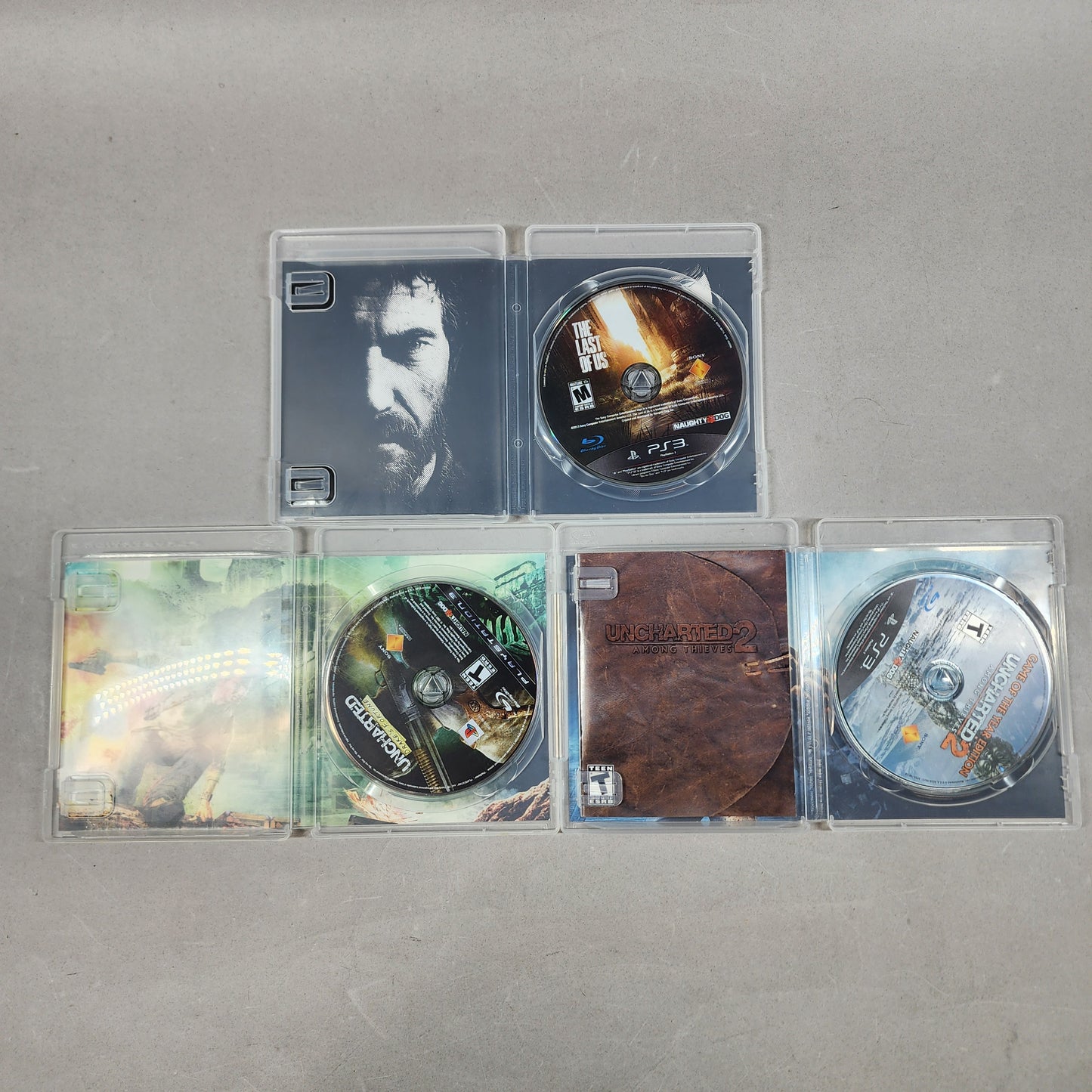 Last of Us, Uncharted 1 & 2 Lot of 3 PlayStation 3 PS3 Games