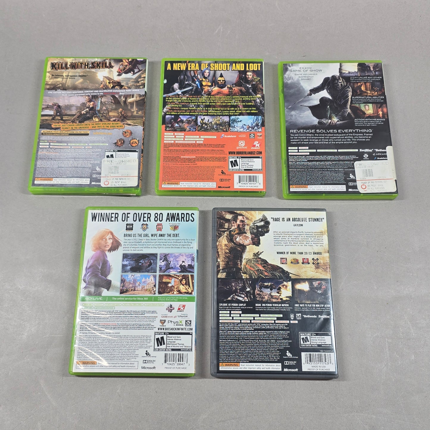 Lot of 5 Microsoft Xbox 360 Games