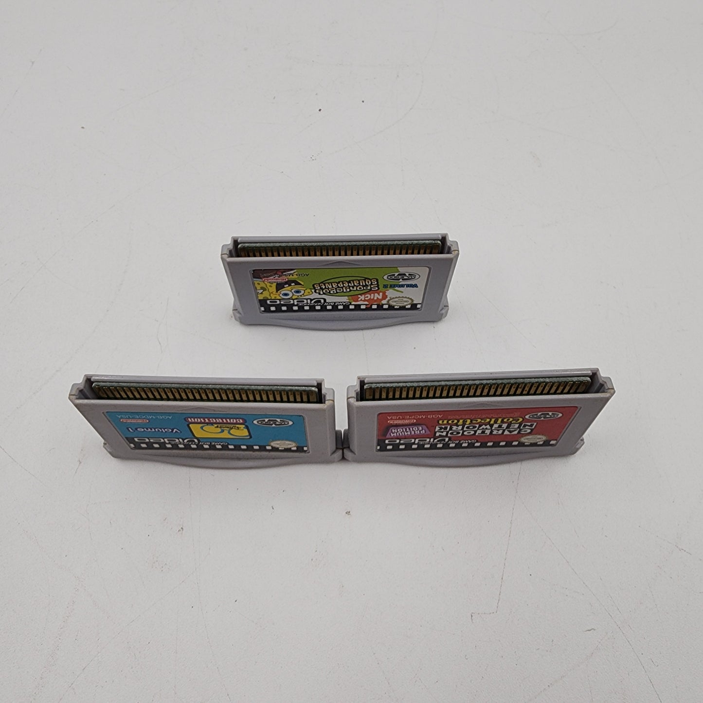 Lot of 3 Nintendo Game Boy Advance Video Cartridges: Disney, CN, & Nick