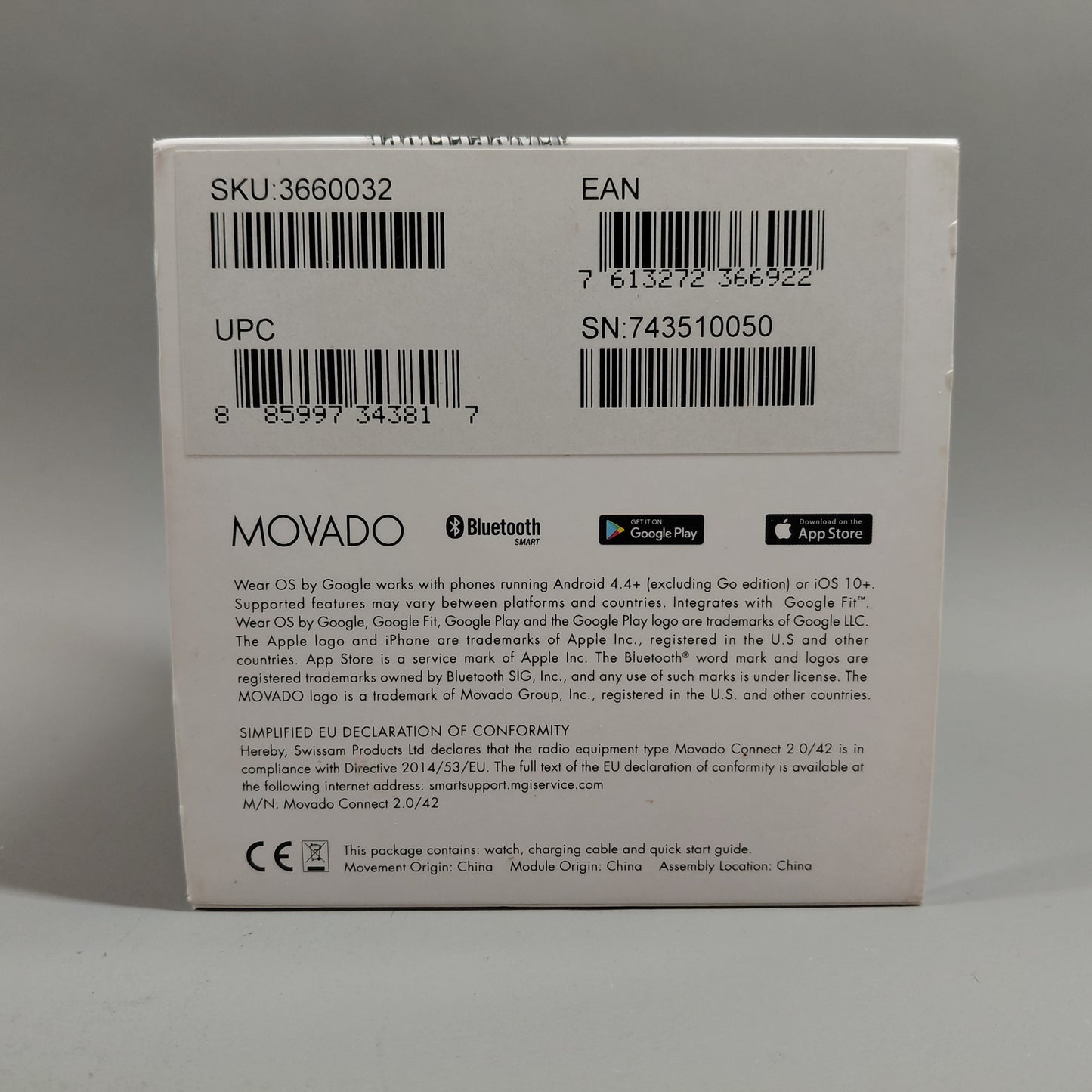 Movado Connect 2.0 42mm Smart Watch