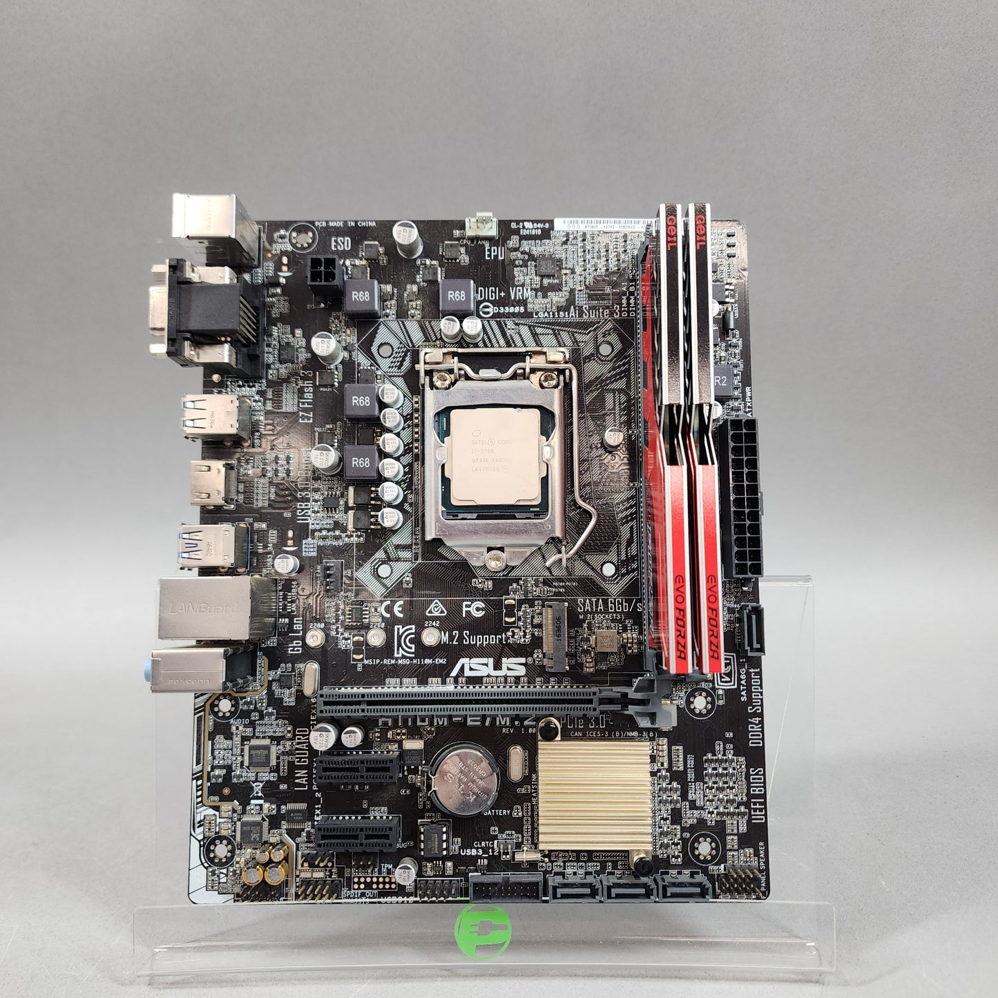 ASUS H110M-E/M.2 LGA 1151 micro-ATX, i7-7700 3.6 GHz, & 16gb DDR4 Ram Bundle