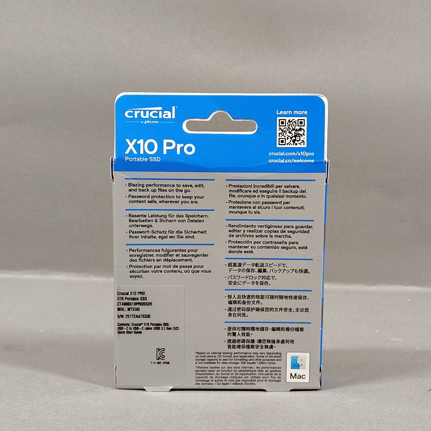 New Crucial X10 Pro Portable SSD MTXUG 4TB