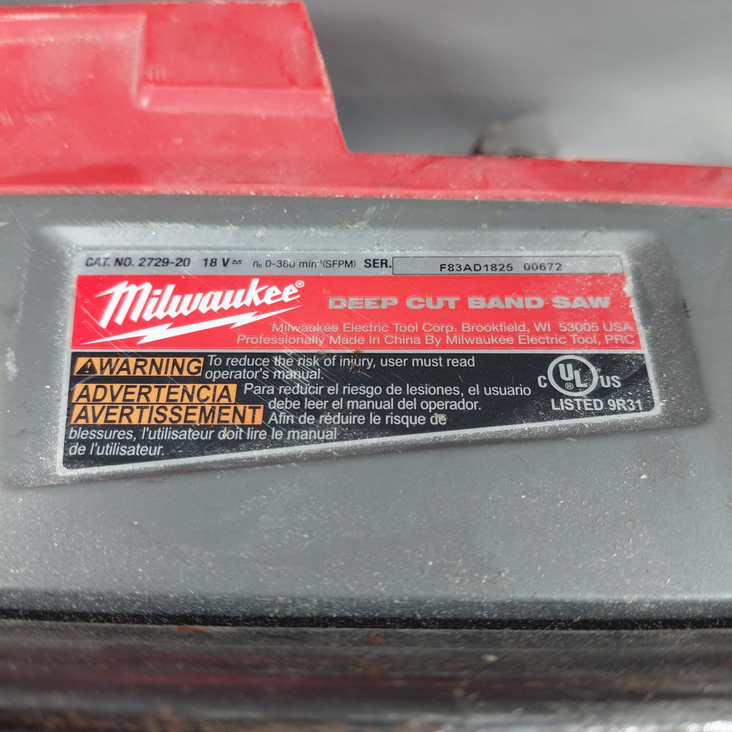 Milwaukee 2729-20 M18 18V Deep Cut Band Saw