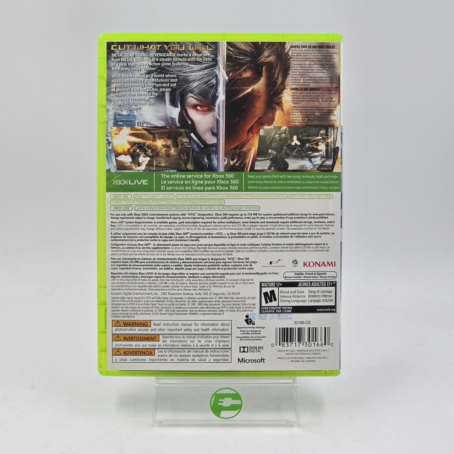 Metal Gear Rising: Revengeance (Microsoft Xbox 360, 2013)