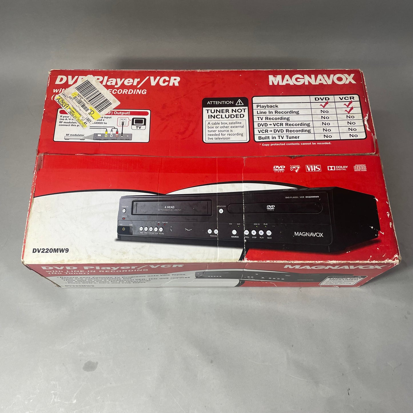 New Magnavox DVD VCR Combo Player DV220MVV9B