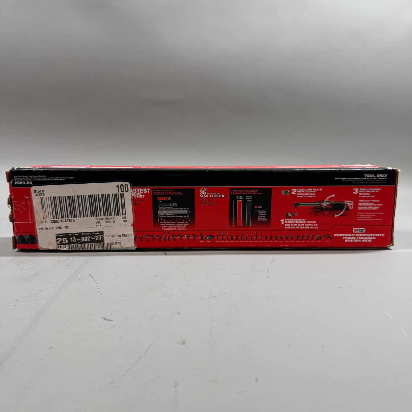 Milwaukee 2569-20 Brushless Cordless 3/8 IN. Extended High Speed Rachet