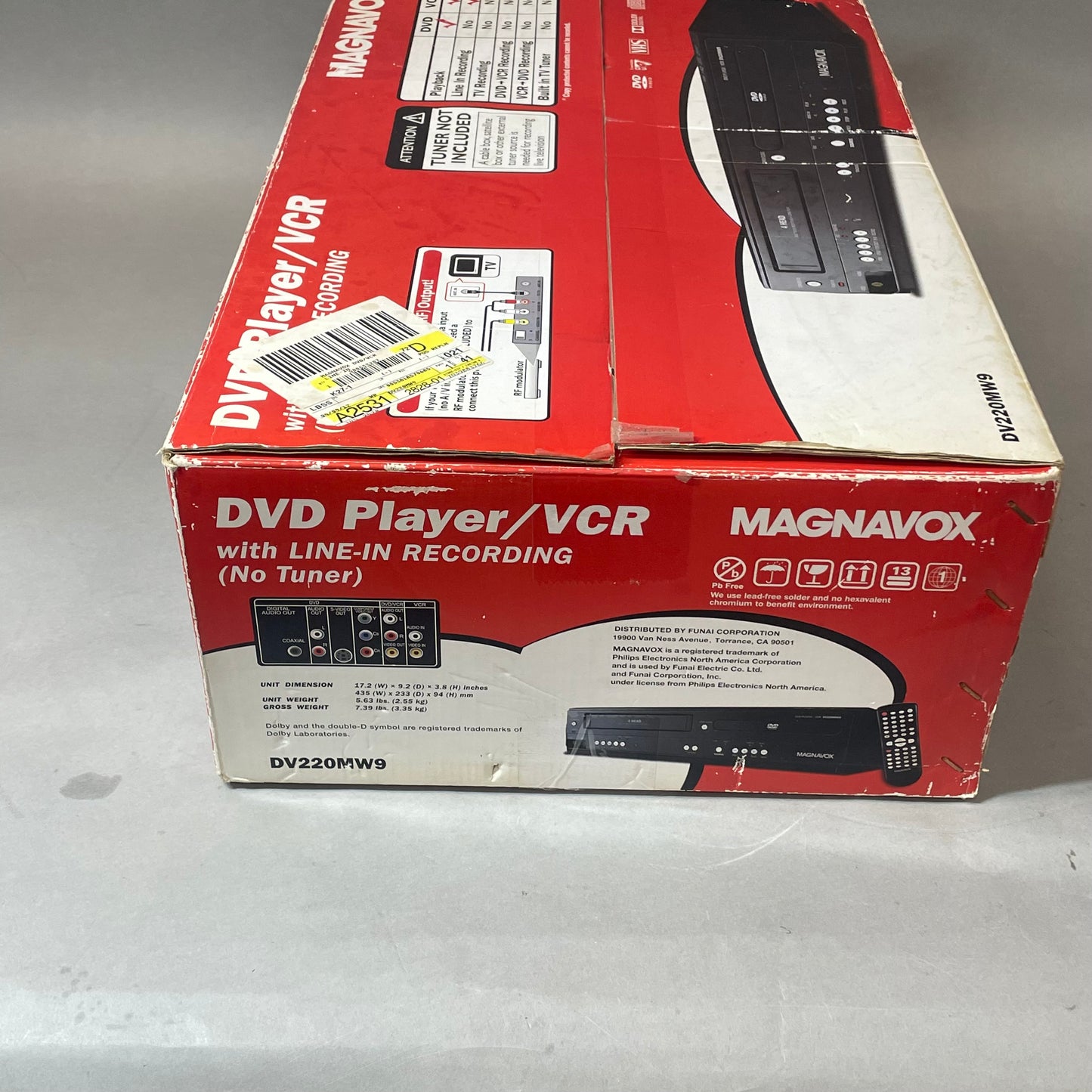 New Magnavox DVD VCR Combo Player DV220MVV9B