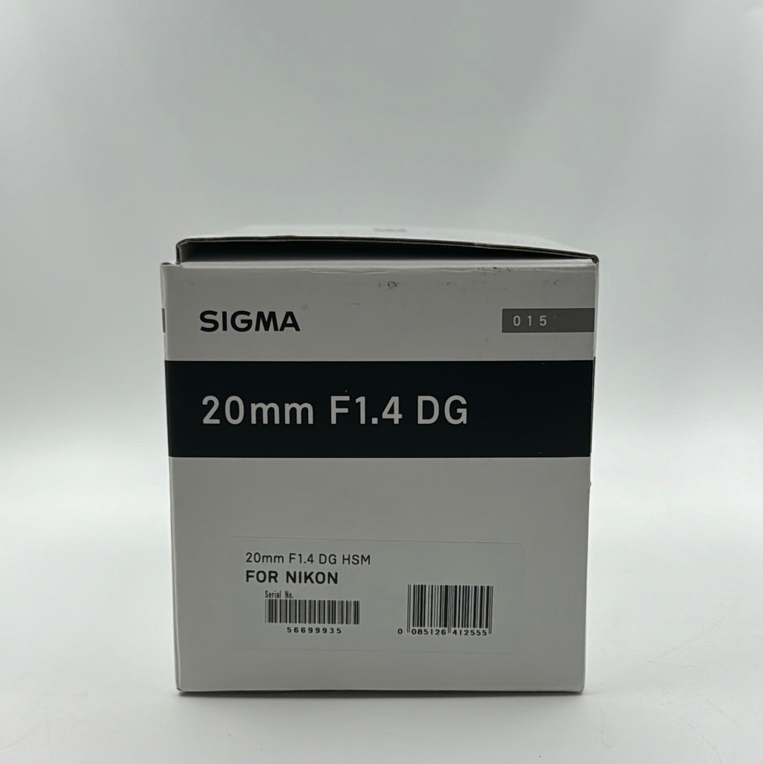 New Sigma 015 20mm F1.4 DG HSM Art Lens For Nikon
