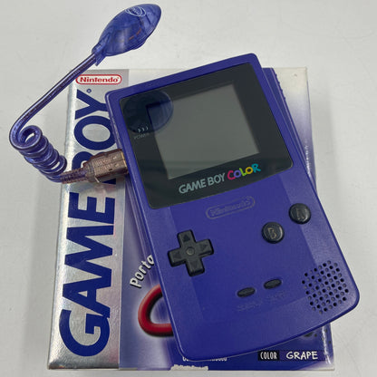Nintendo Game Boy Color CGB-001 Grape W/ Original Box & Game Light