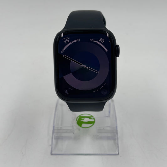 Unlocked Apple Watch Series 8 45MM Black Aluminum Black Sport Band MNVL3LL/A