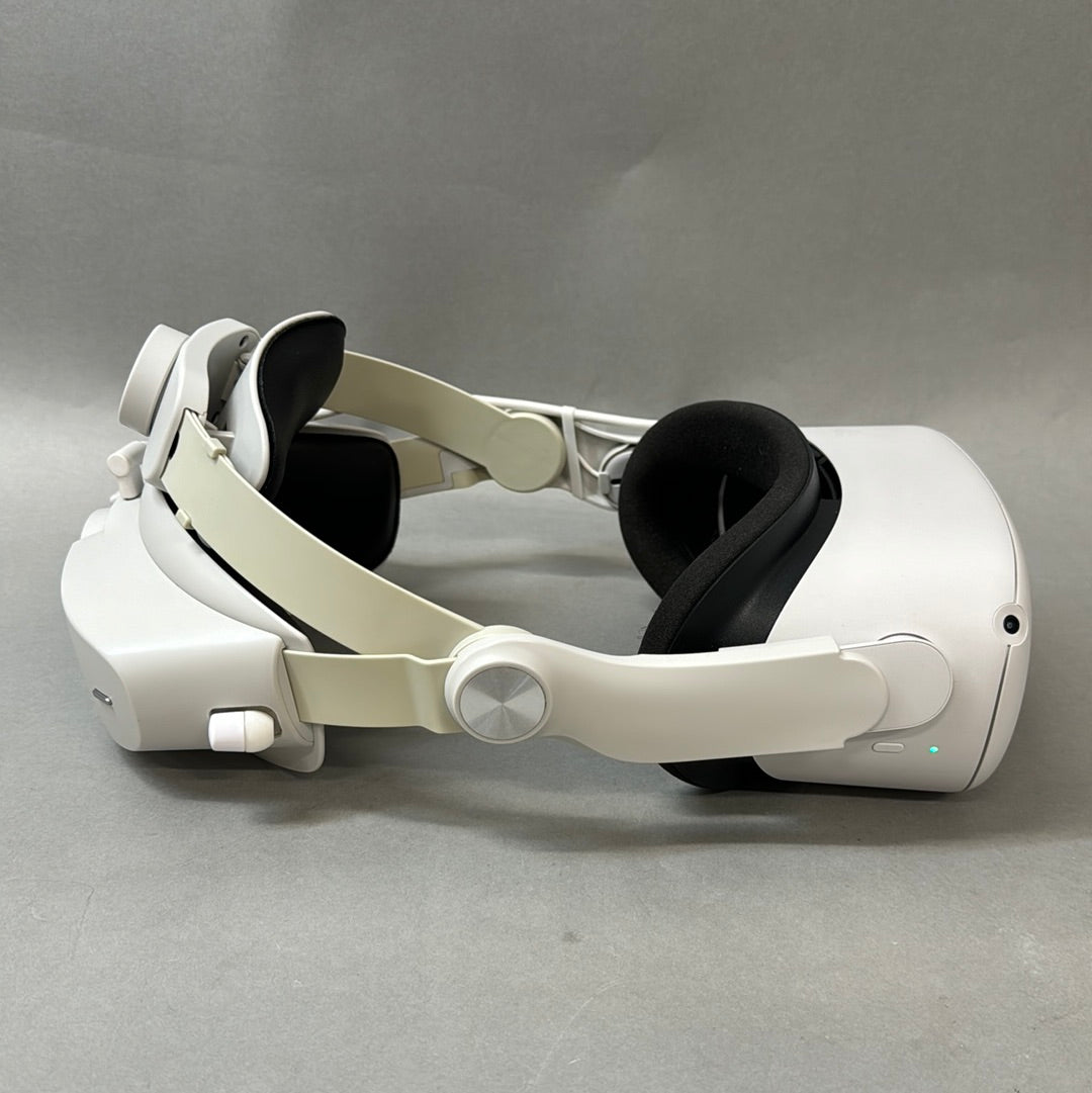 Meta Quest 2 64GB Standalone VR Headset White With Controllers and Elite Accessories