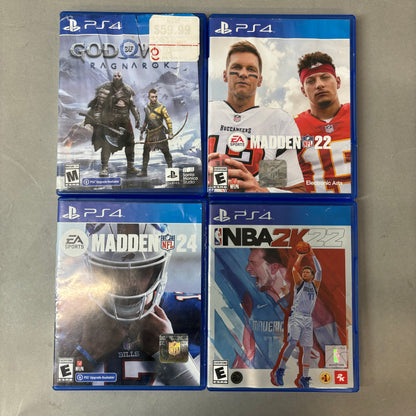 Lot of 4 Sony PlayStation 4 PS4 Games Including NBA 2K22, Madden 24 + More