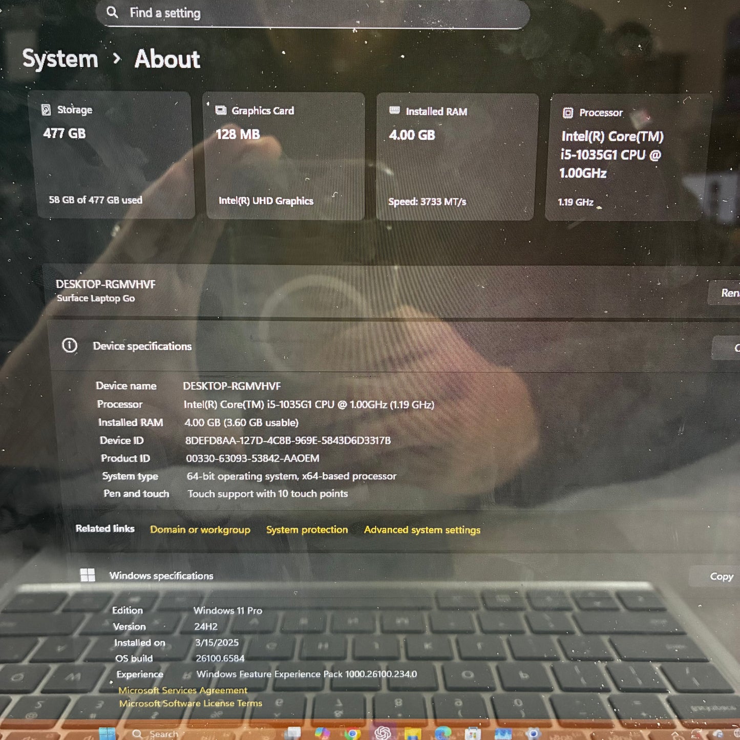 Microsoft Surface Laptop Go 1 1983 10" i5-1035G1 1.1GHz 4GB RAM 512GB SSD