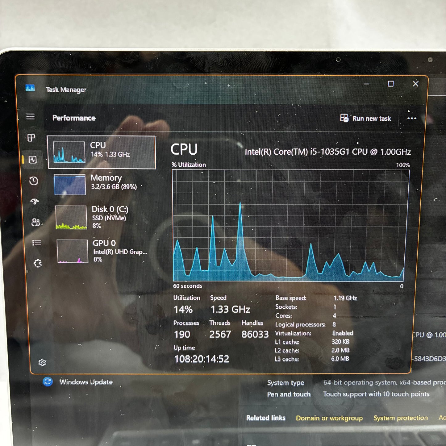 Microsoft Surface Laptop Go 1 1983 10" i5-1035G1 1.1GHz 4GB RAM 512GB SSD