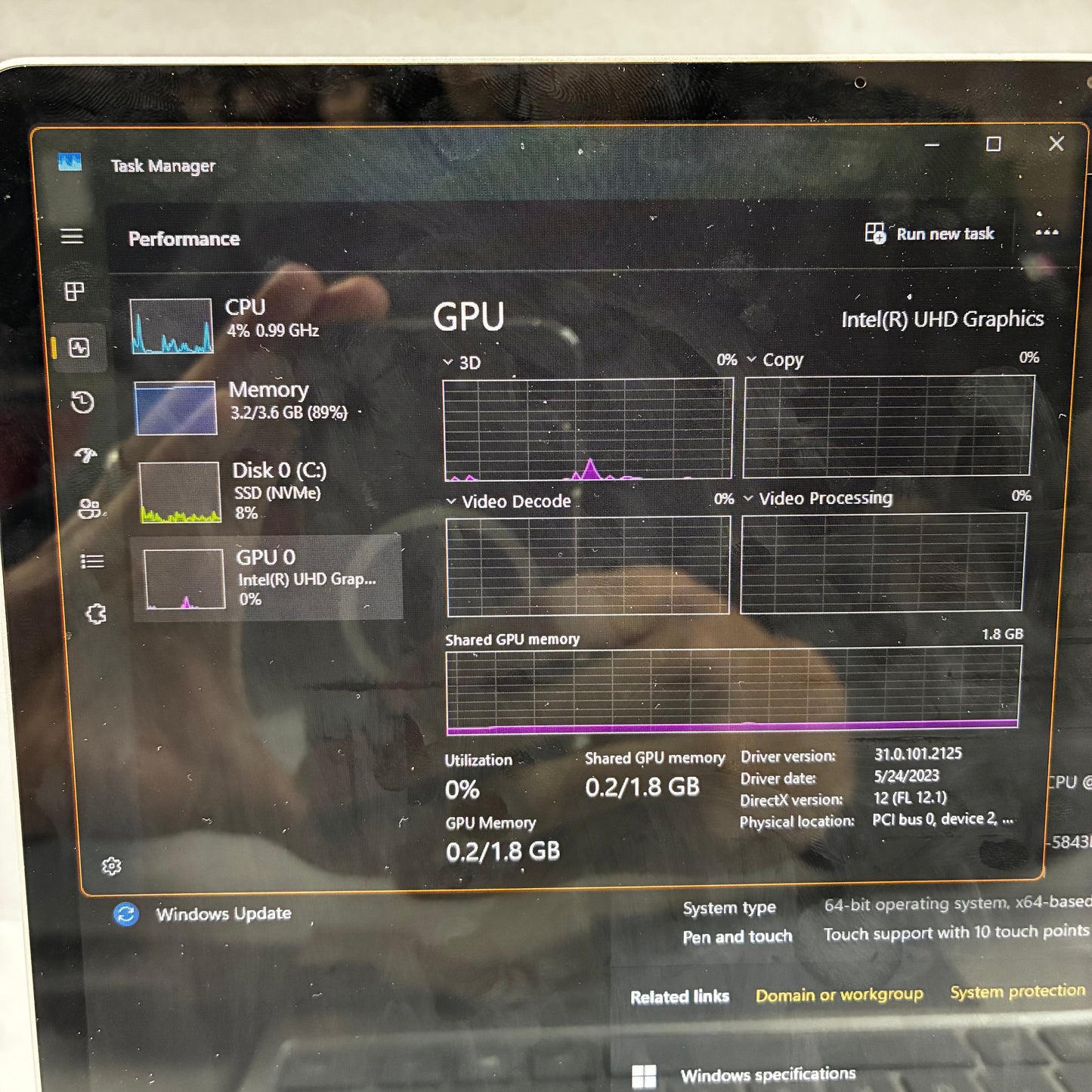 Microsoft Surface Laptop Go 1 1983 10" i5-1035G1 1.1GHz 4GB RAM 512GB SSD