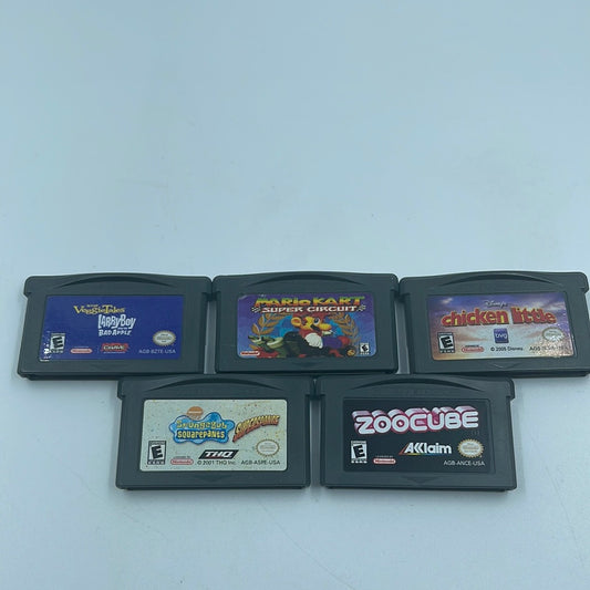 Lot of 5 Gameboy Advance Games Mario Kart Super Circuit, Zoocube, Chicken Little