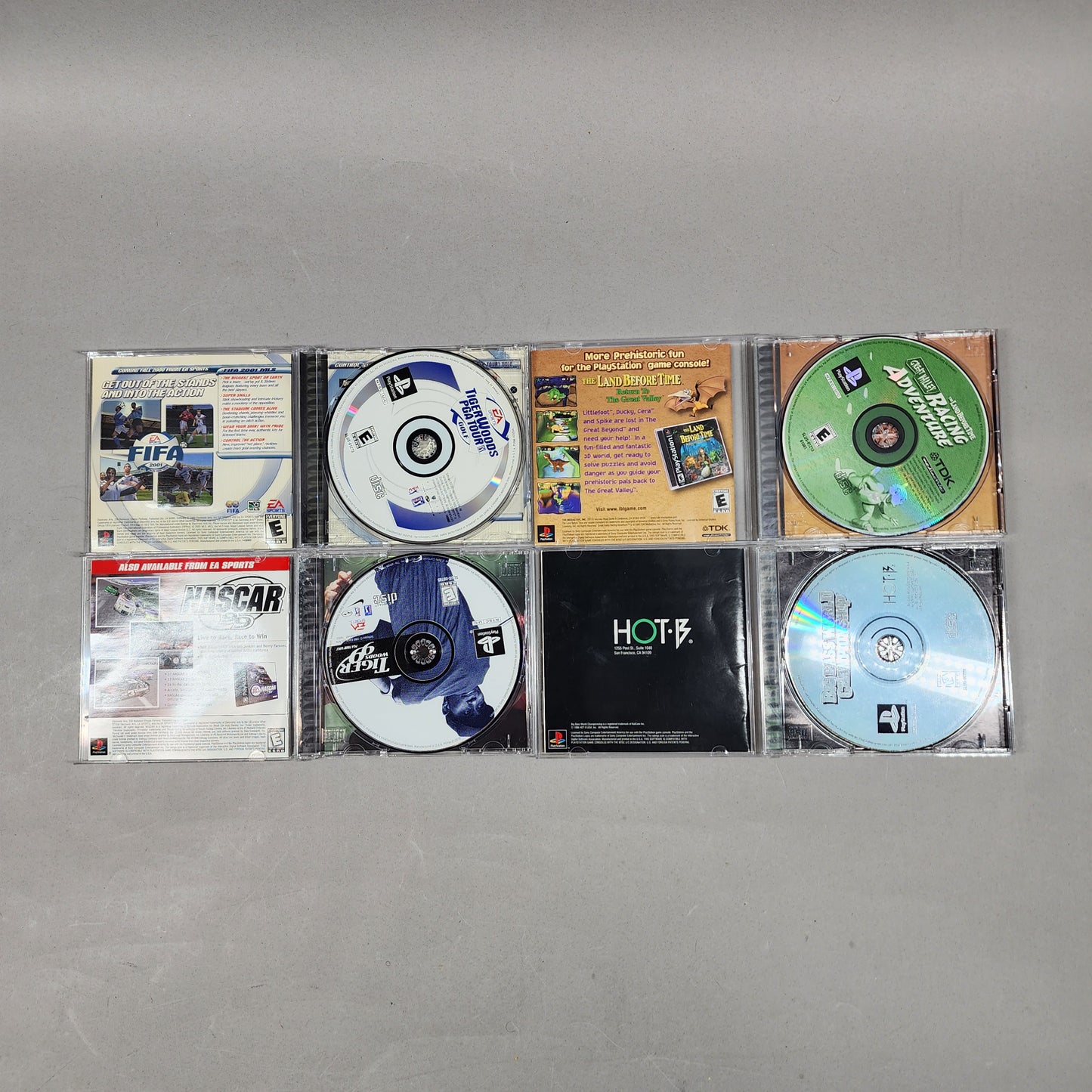 Sony PlayStation 1 PS1 Grey SCPH-5501 Two Controllers and 4 Games Bundle