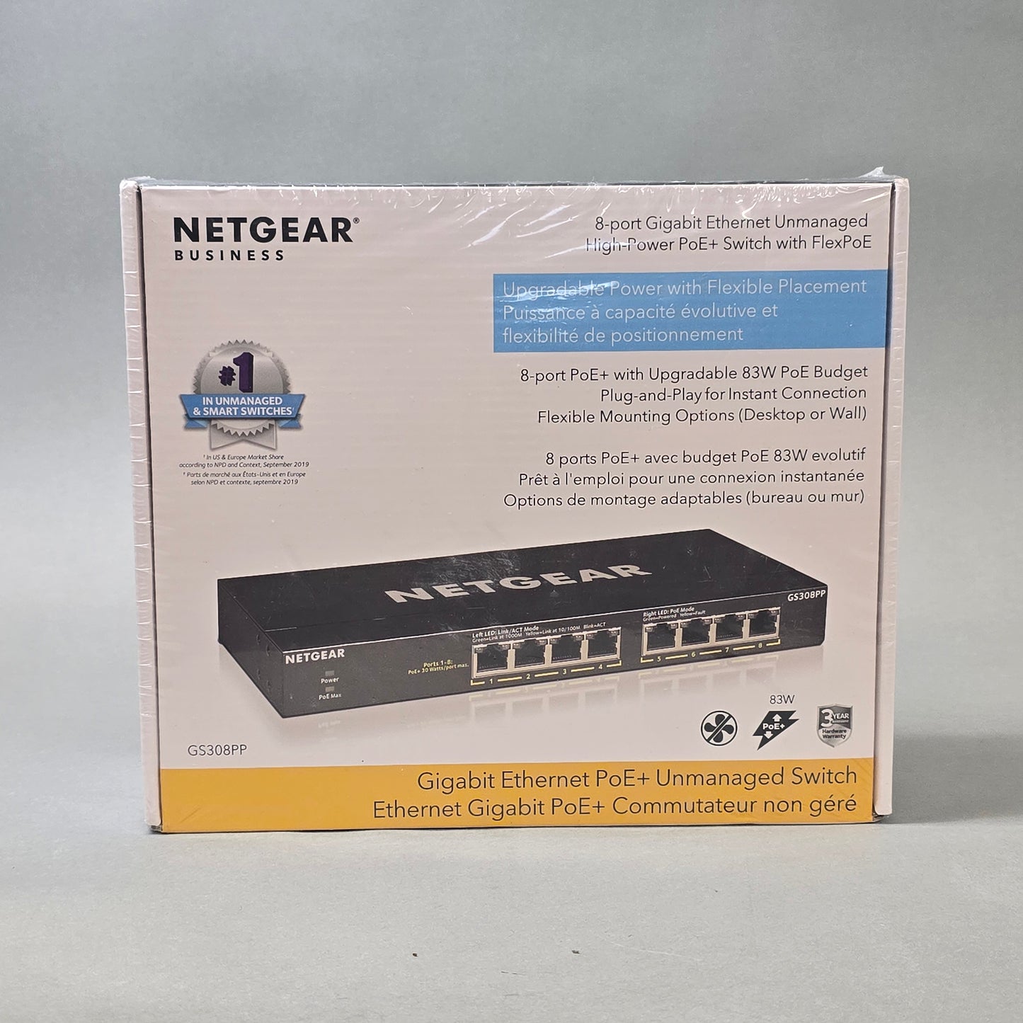 New NETGEAR 8-port Gigabit Ethernet Unmanaged  Switch GS308PP