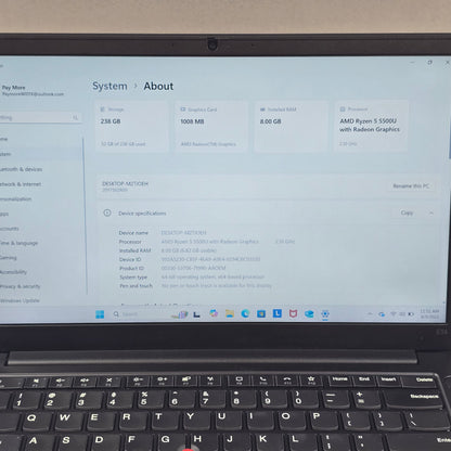 Lenovo ThinkPad E14 Gen 3 JVHFC1 14" Ryzen 5 5500U 2.1GHz 8GB RAM 256GB SSD