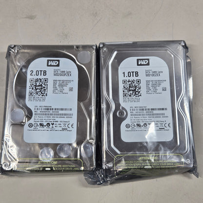 Lot Of 2 Western Digital WD Portable 970 EVO 2TB M.2 SATA 6Gbps HDD + 1TB HDD