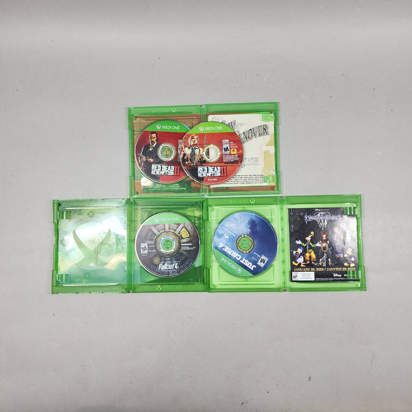 Red Dead 2, Fallout, and Just Cause Lot of 3 Microsoft Xbox One Games