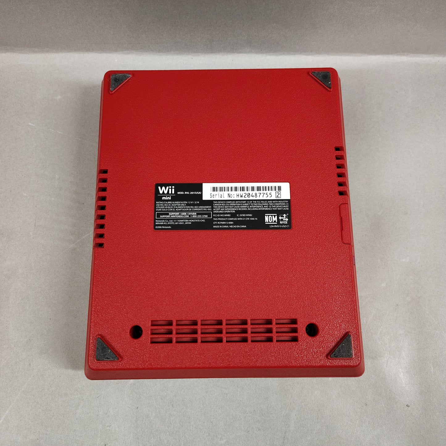 Nintendo Wii Mini Video Game Console RVL-201 Red w/ 1 