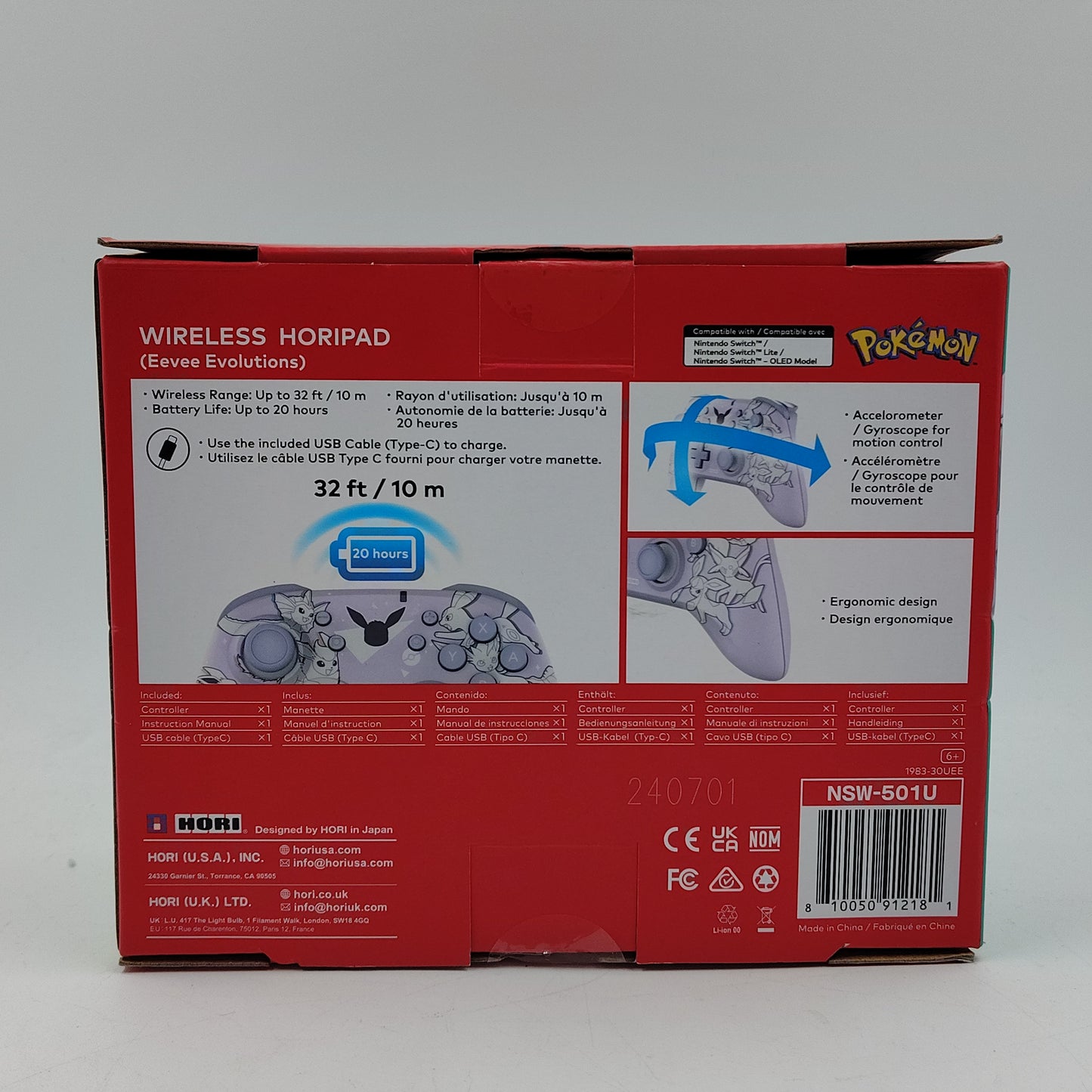 Nintendo Wireless Horipad Controller Pokemon Eevee