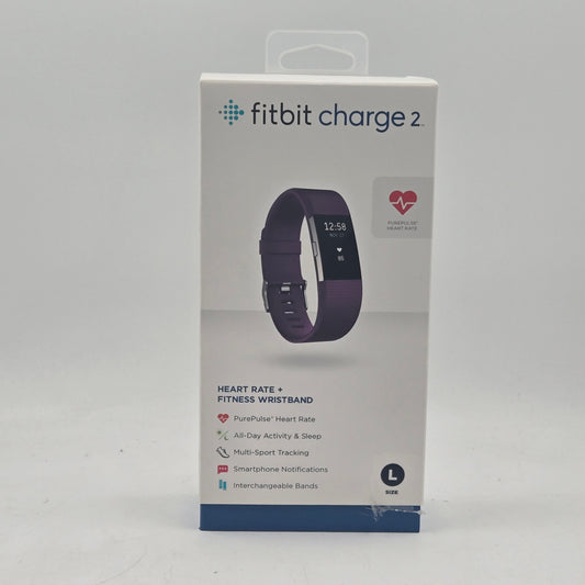Fitbit Charge 2 Stainless Steel Tracker Plum Band
