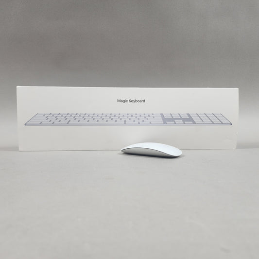 Apple Magic Mouse 2 White & Apple Magic Keyboard with Keypad Bundle