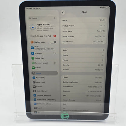 Unlocked Apple iPad 11" (A16) 128GB Blue MD7G4LL/A