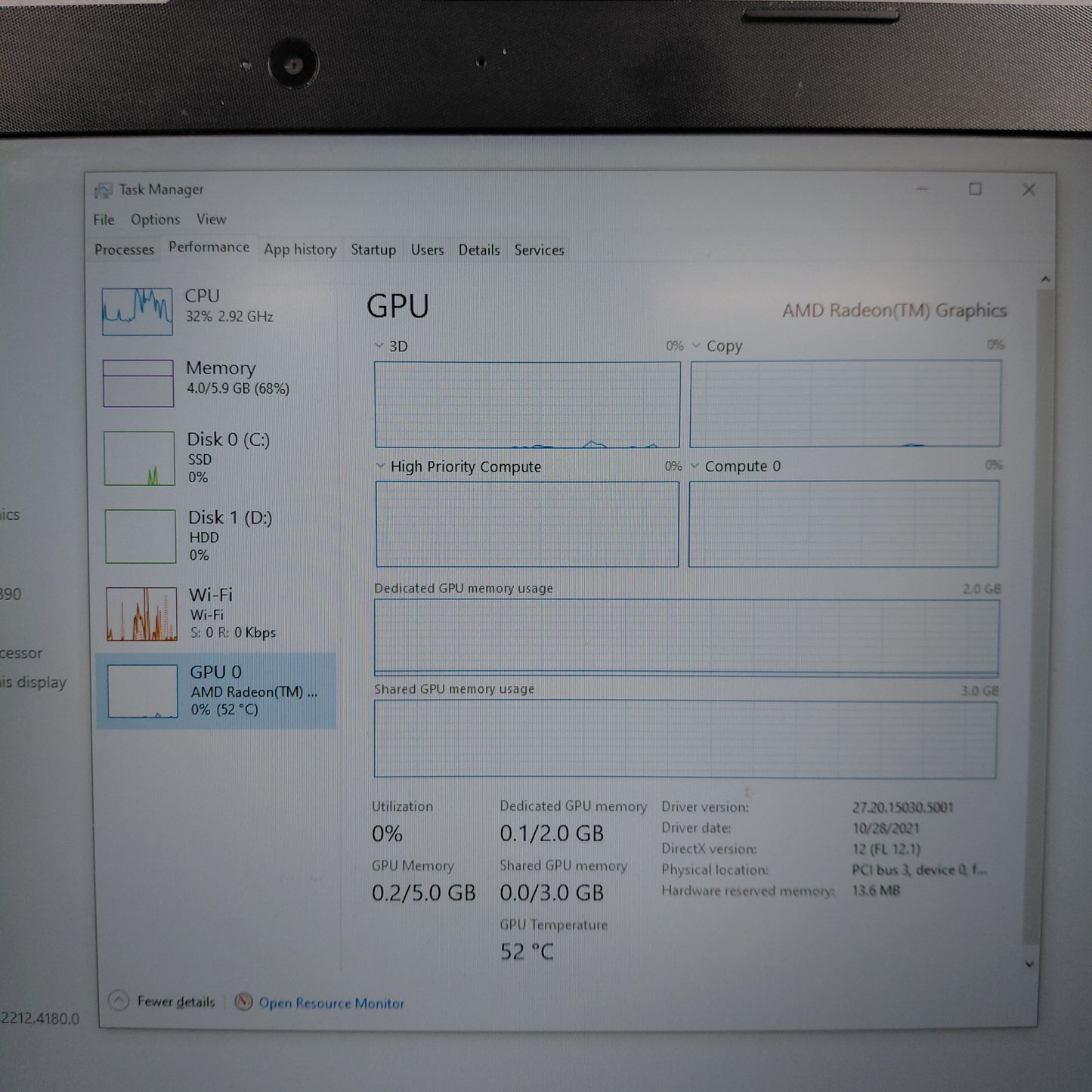 HP Laptop  15-EG0067ST 15.6" Ryzen 3 3250U 2.6GHz 8GB RAM 1TB HDD 128GB SSD