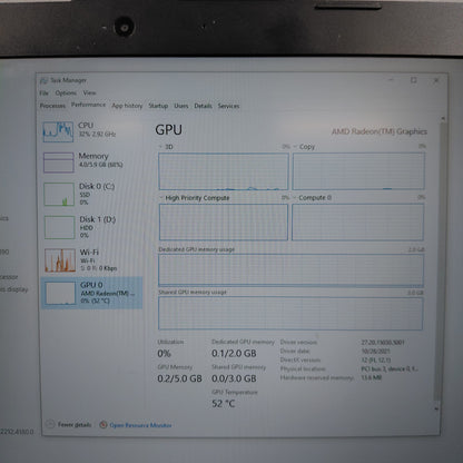 HP Laptop  15-EG0067ST 15.6" Ryzen 3 3250U 2.6GHz 8GB RAM 1TB HDD 128GB SSD