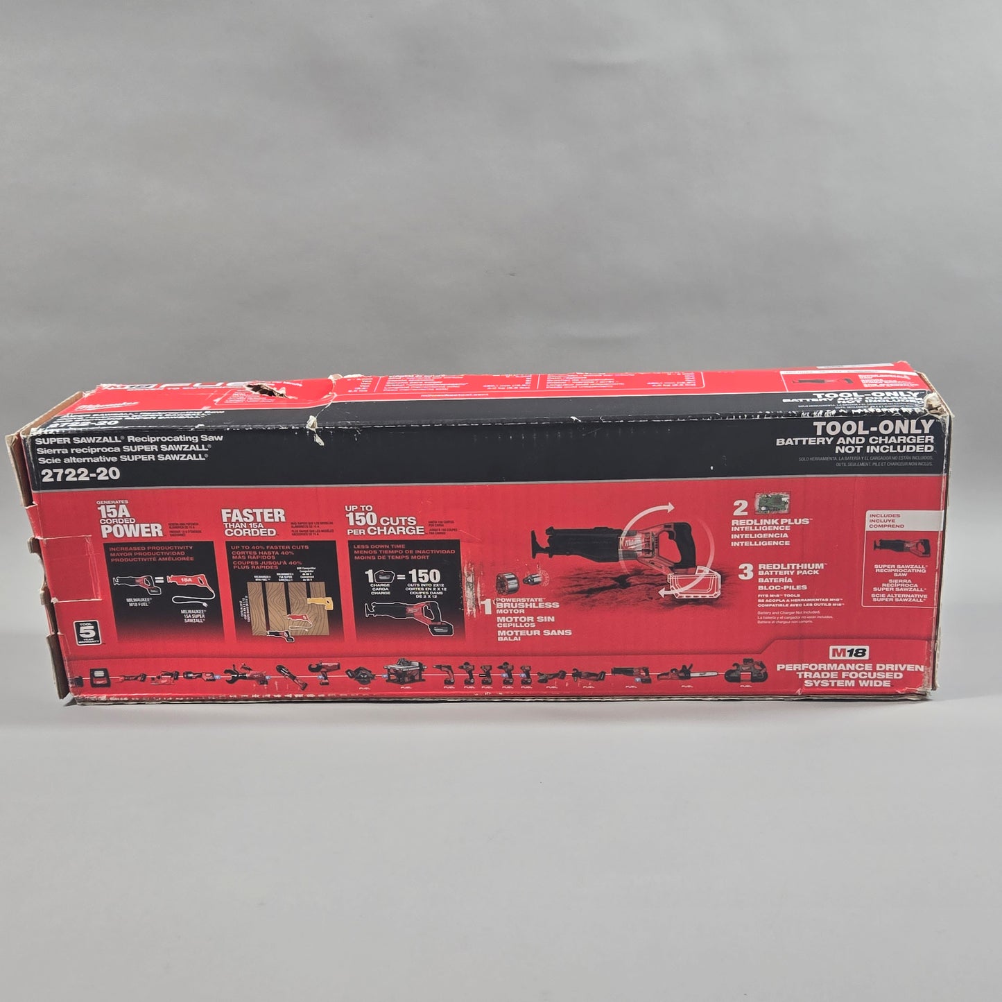 Milwaukee 2722-20 M18 18V Sawzall Reciprocating Saw