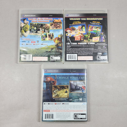 PS3 Animated Movie Video Games Lot of 3 PS3 Games Shrek, Toy Story, & Brave
