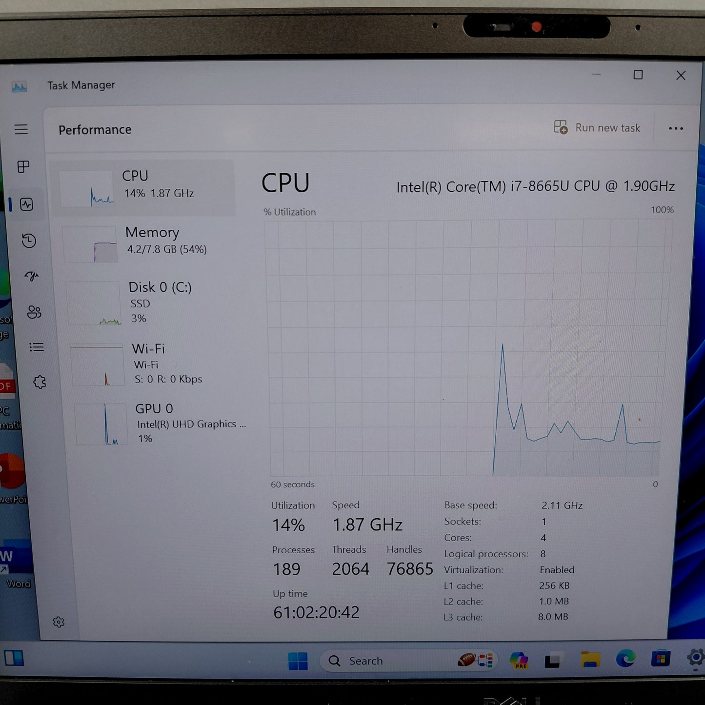 Dell Latitude 7300 13.4" i7-8665U 1.9GHz 8GB RAM 128GB SSD
