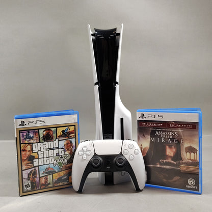 Sony PlayStation 5 Slim Disc Edition PS5 1TB White Gaming System CFI-2015